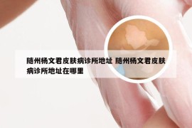 随州杨文君皮肤病诊所地址 随州杨文君皮肤病诊所地址在哪里