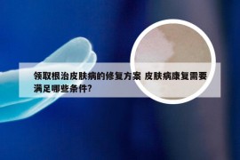 领取根治皮肤病的修复方案 皮肤病康复需要满足哪些条件?