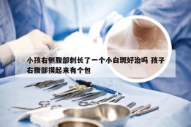 小孩右侧腹部刺长了一个小白斑好治吗 孩子右腹部摸起来有个包