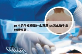 ps中的牛皮癣是什么意思 ps怎么做牛皮纹理效果