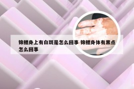 锦鲤身上有白斑是怎么回事 锦鲤身体有黑点怎么回事