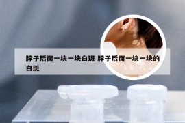 脖子后面一块一块白斑 脖子后面一块一块的白斑