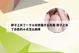 脖子上长了一个小白斑是什么东西 脖子上长了白色的小点怎么回事