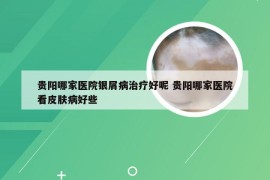 贵阳哪家医院银屑病治疗好呢 贵阳哪家医院看皮肤病好些