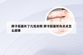 脖子后面长了几处白斑 脖子后面长白点点怎么回事