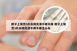 脖子上突然3片白斑光滑不疼不痒 脖子上突然3片白斑光滑不疼不痒怎么办