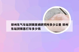 郑州东气车站到银屑病研究所多少公里 郑州东站到银基打车多少钱