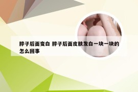 脖子后面变白 脖子后面皮肤发白一块一块的怎么回事