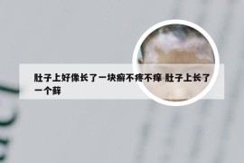 肚子上好像长了一块癣不疼不痒 肚子上长了一个藓