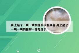 身上起了一块一块的像癣没有颜色 身上起了一块一块的像癣一样是什么