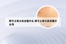 脖子上有小白点是什么 脖子上有小白点是什么鸟