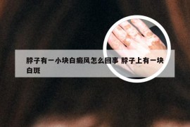 脖子有一小块白癜风怎么回事 脖子上有一块白斑