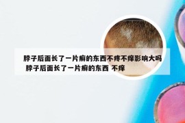 脖子后面长了一片癣的东西不疼不痒影响大吗 脖子后面长了一片癣的东西 不痒