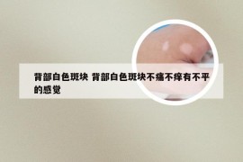 背部白色斑块 背部白色斑块不痛不痒有不平的感觉