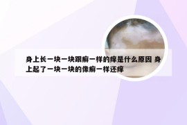 身上长一块一块跟癣一样的痒是什么原因 身上起了一块一块的像癣一样还痒