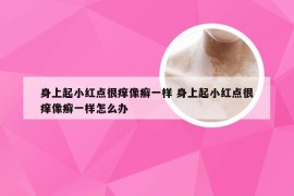 身上起小红点很痒像癣一样 身上起小红点很痒像癣一样怎么办