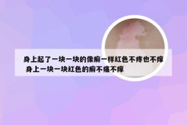 身上起了一块一块的像癣一样红色不疼也不痒 身上一块一块红色的癣不痛不痒