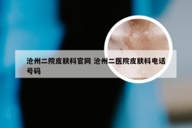 沧州二院皮肤科官网 沧州二医院皮肤科电话号码