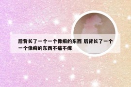 后背长了一个一个像癣的东西 后背长了一个一个像癣的东西不痛不痒